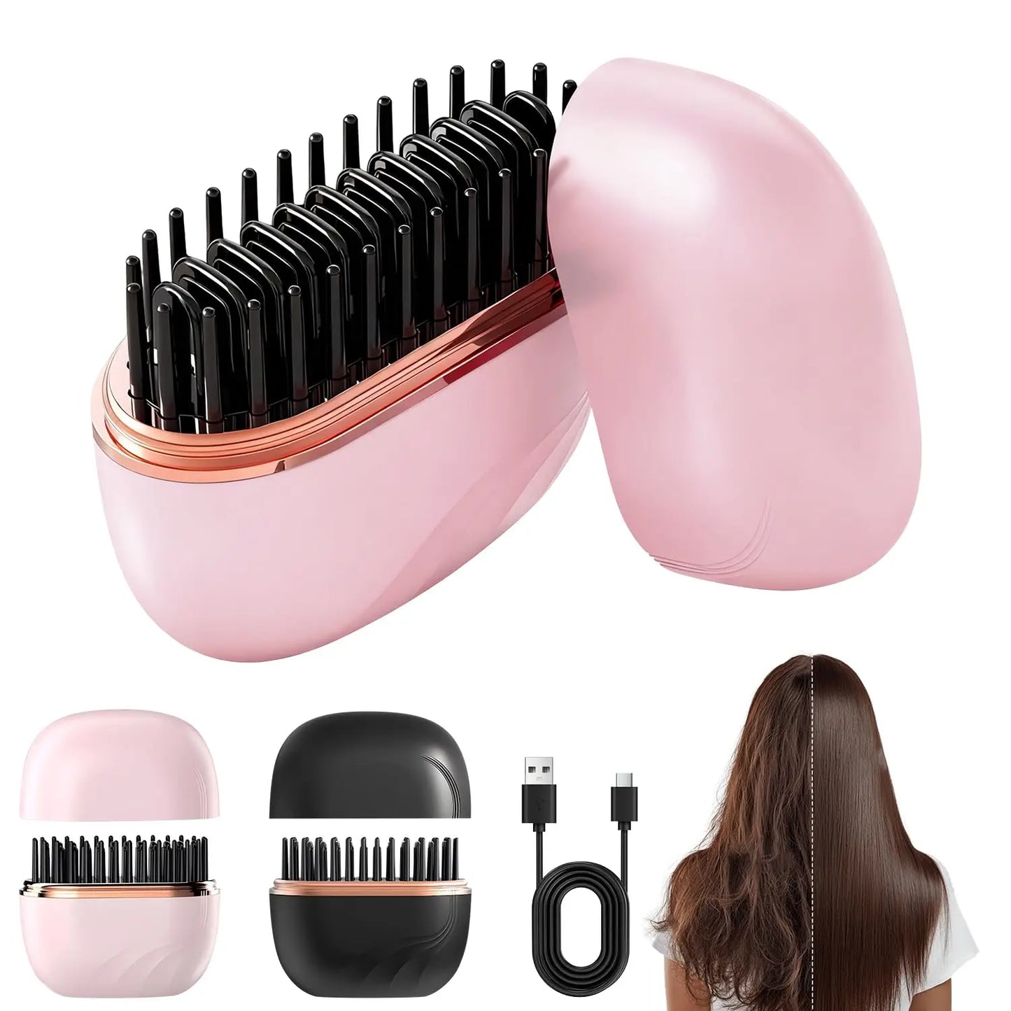 Portable Hair Straightener Brush